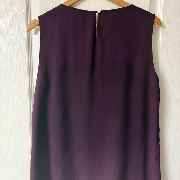 Calvin Klein Plum Ruffle Top L - Picture 2 of 4